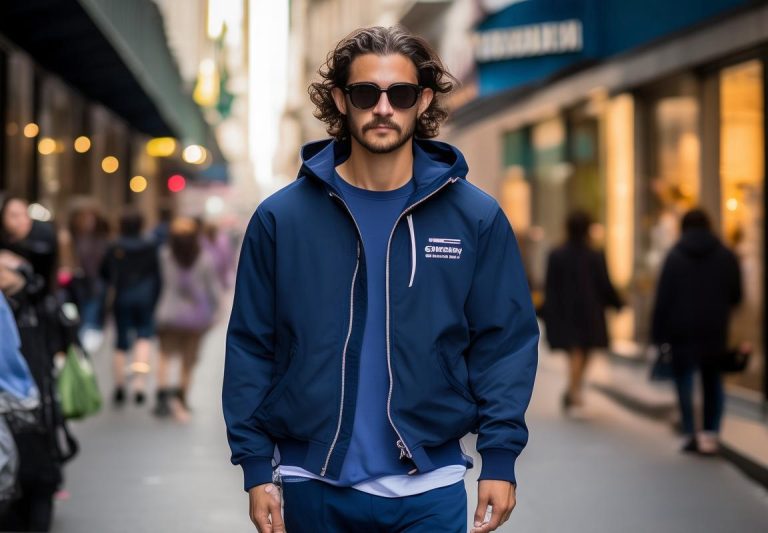 Stussy: Camiseta de Manga Larga Azul Marino para Corredores, Marca Icónica en ALO