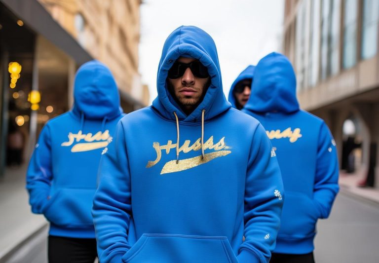 Sudadera Stussy en Azul con Descuento: Must-Have para Runners y Amantes de la Marca